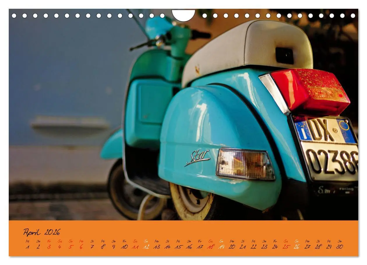 Bild: 9783457593967 | Vespa Liebe (Wandkalender 2026 DIN A4 quer), CALVENDO Monatskalender