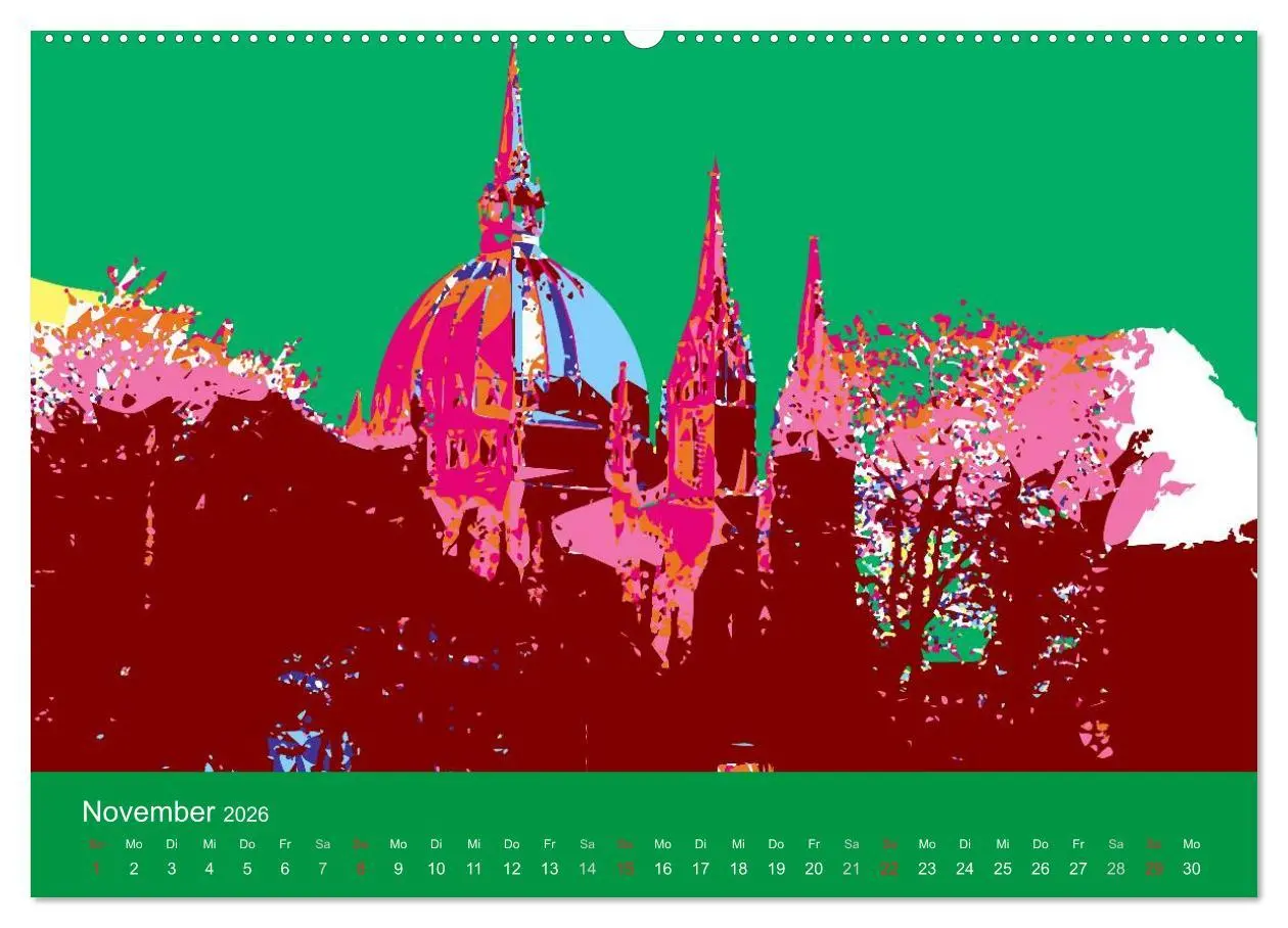 Bild: 9783516024067 | WIEN popartig (hochwertiger Premium Wandkalender 2026 DIN A2 quer),...