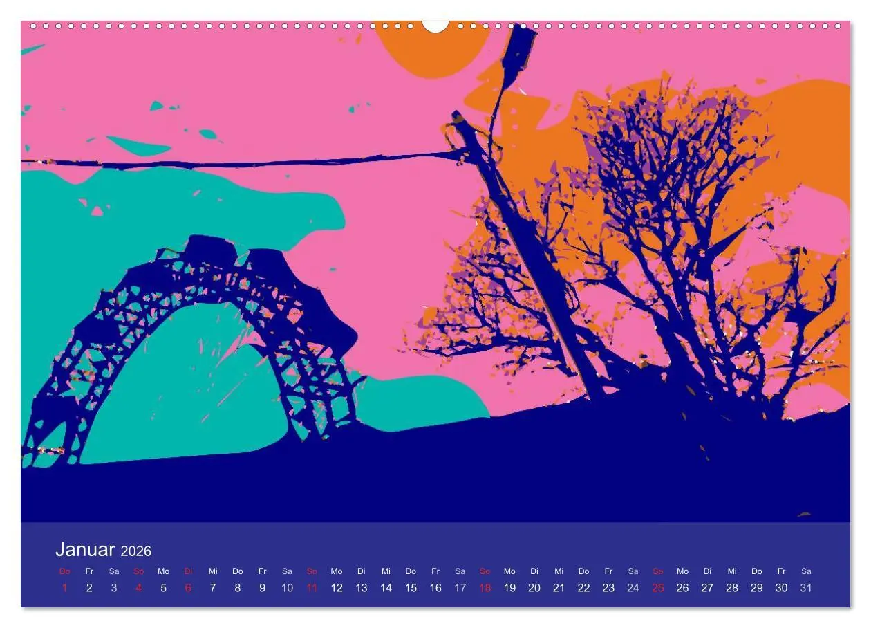 Bild: 9783516024067 | WIEN popartig (hochwertiger Premium Wandkalender 2026 DIN A2 quer),...