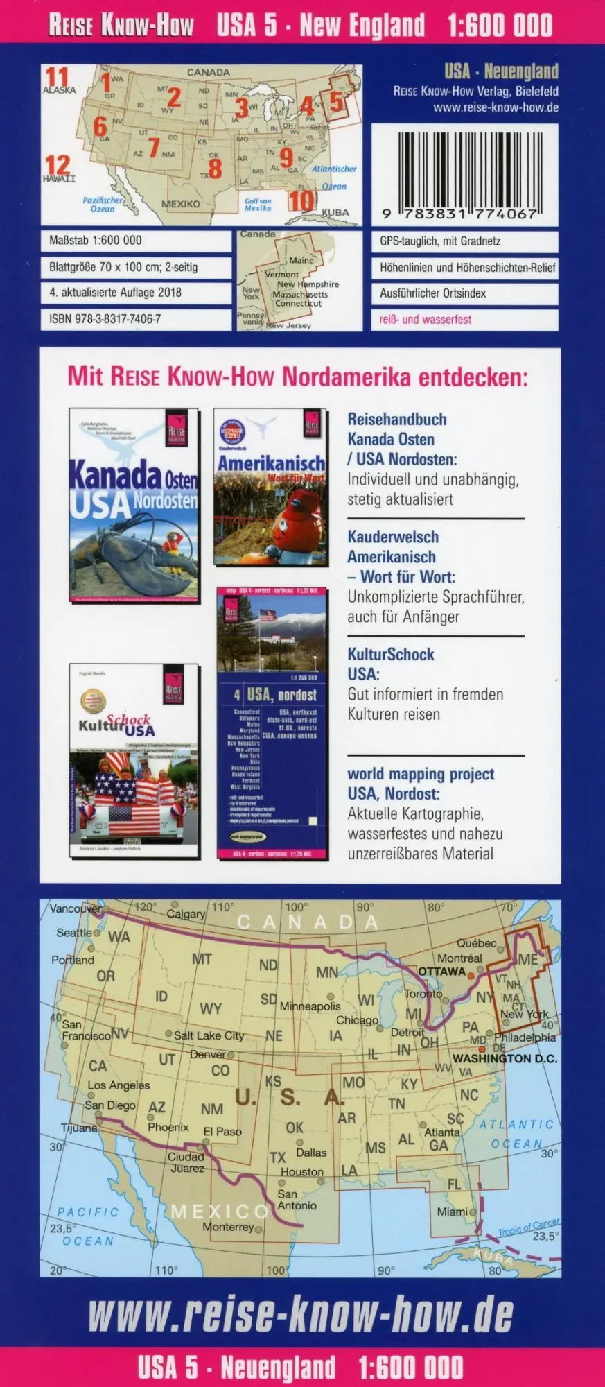 Bild: 9783831774067 | World Mapping Project USA 05 Neuengland 1 : 600 000 | Rump | 2 S.