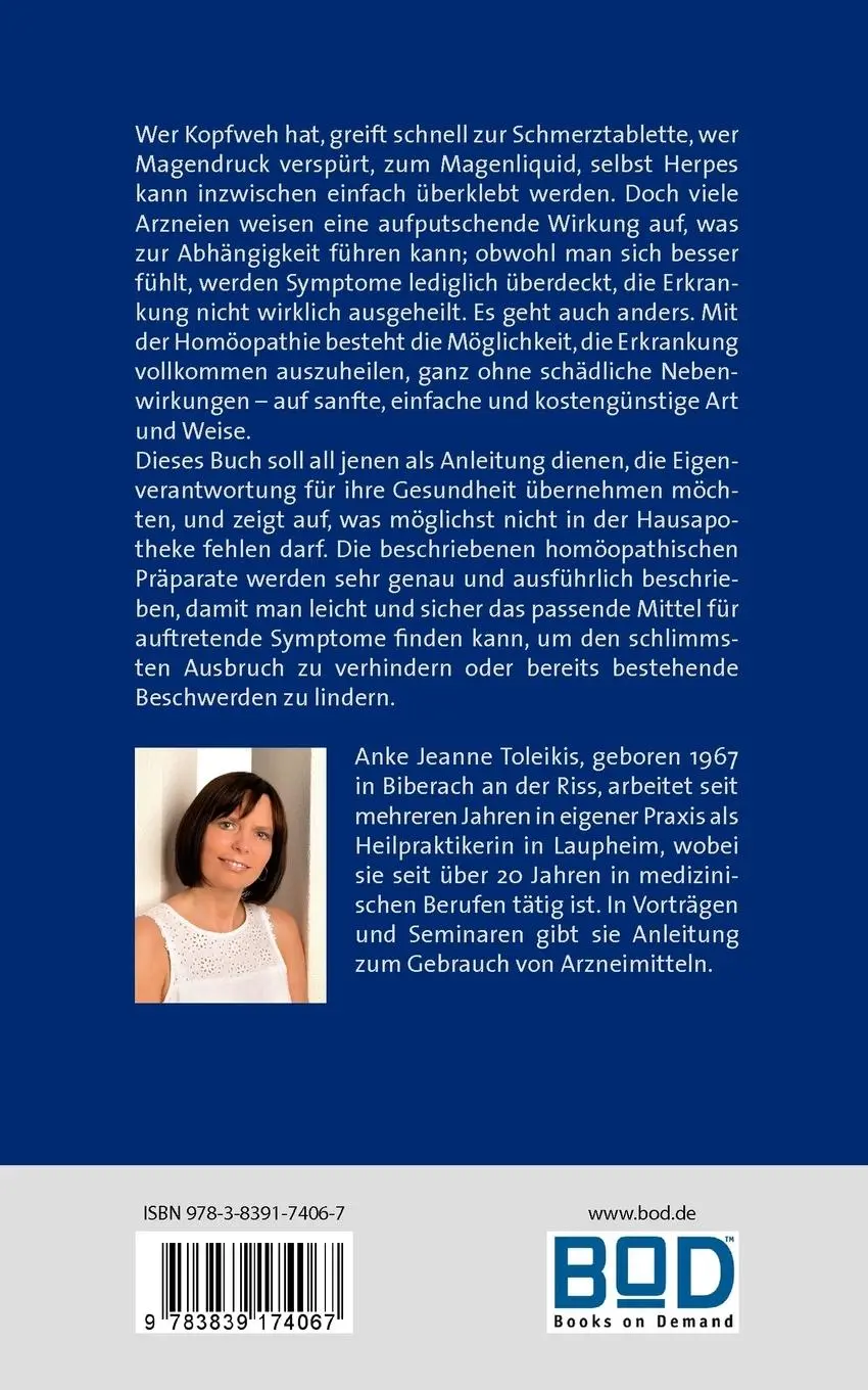 Rückseite: 9783839174067 | Anke Jeanne Toleikis' Homöopathische Hausapotheke | Toleikis | Buch