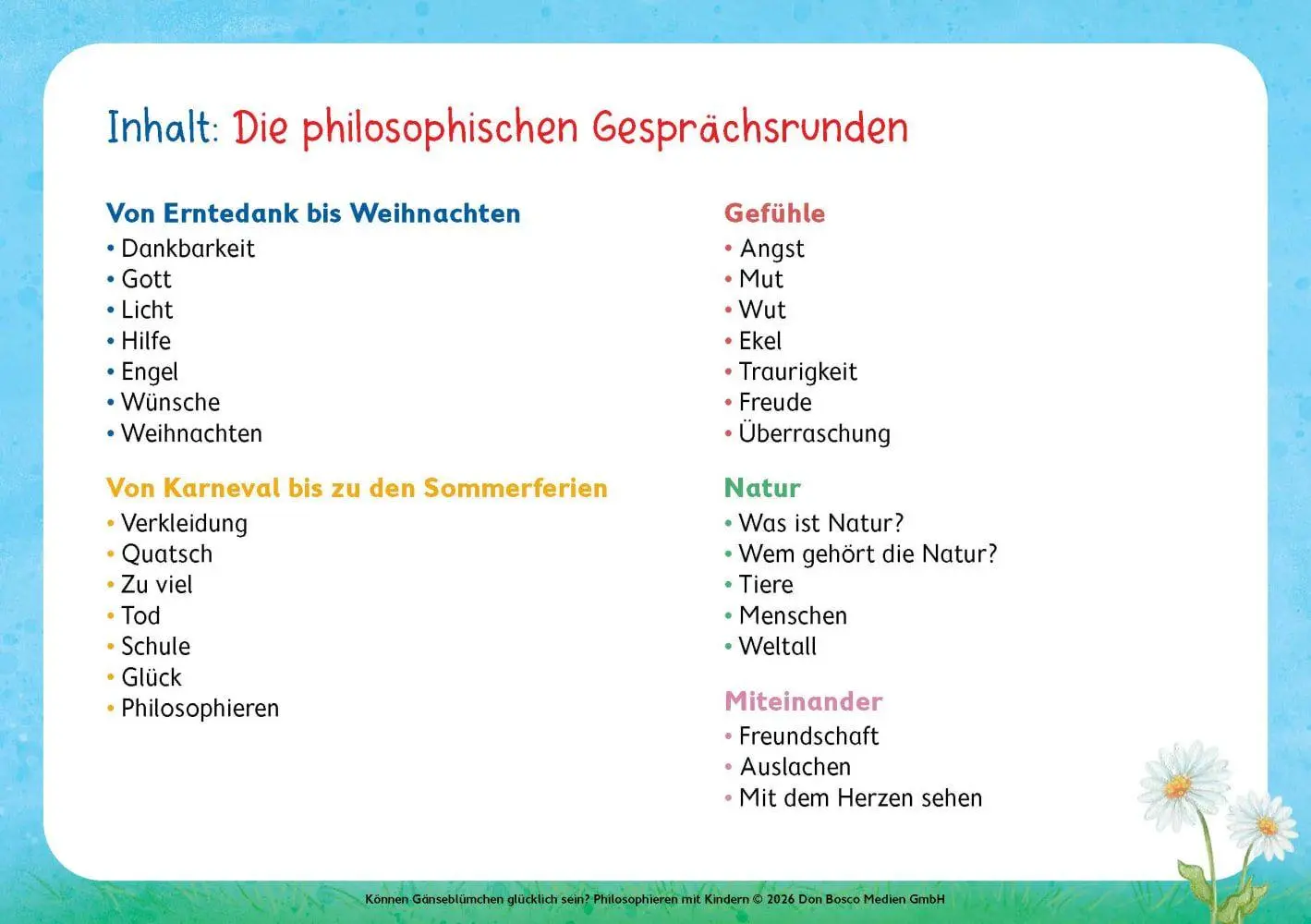 Bild: 4260694924167 | Können Gänseblümchen glücklich sein? Philosophieren mit Kindern | Box