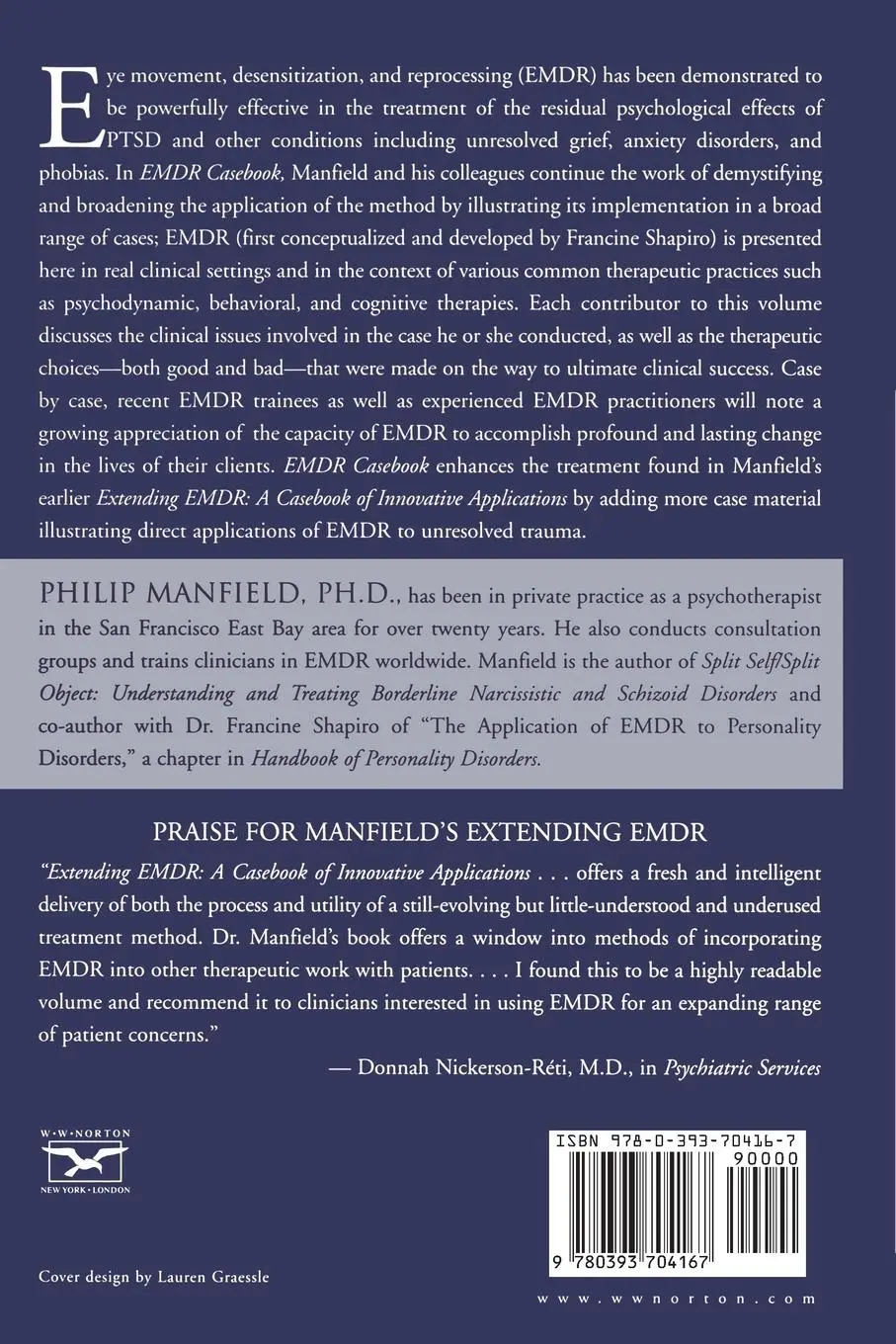 Rückseite: 9780393704167 | EMDR Casebook (Expanded) | Philip Manfield | Taschenbuch | Englisch