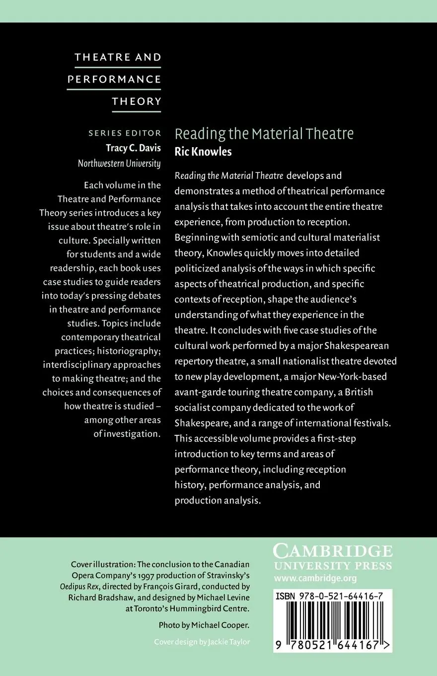 Rückseite: 9780521644167 | Reading the Material Theatre | Ric Knowles (u. a.) | Taschenbuch