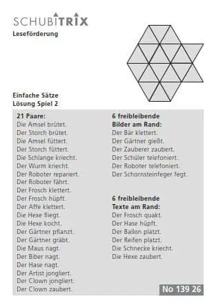 Bild: 9783039764167 | SCHUBITRIX Leseförderung Einfache Sätze | Michael Junga | Spiel | 2025