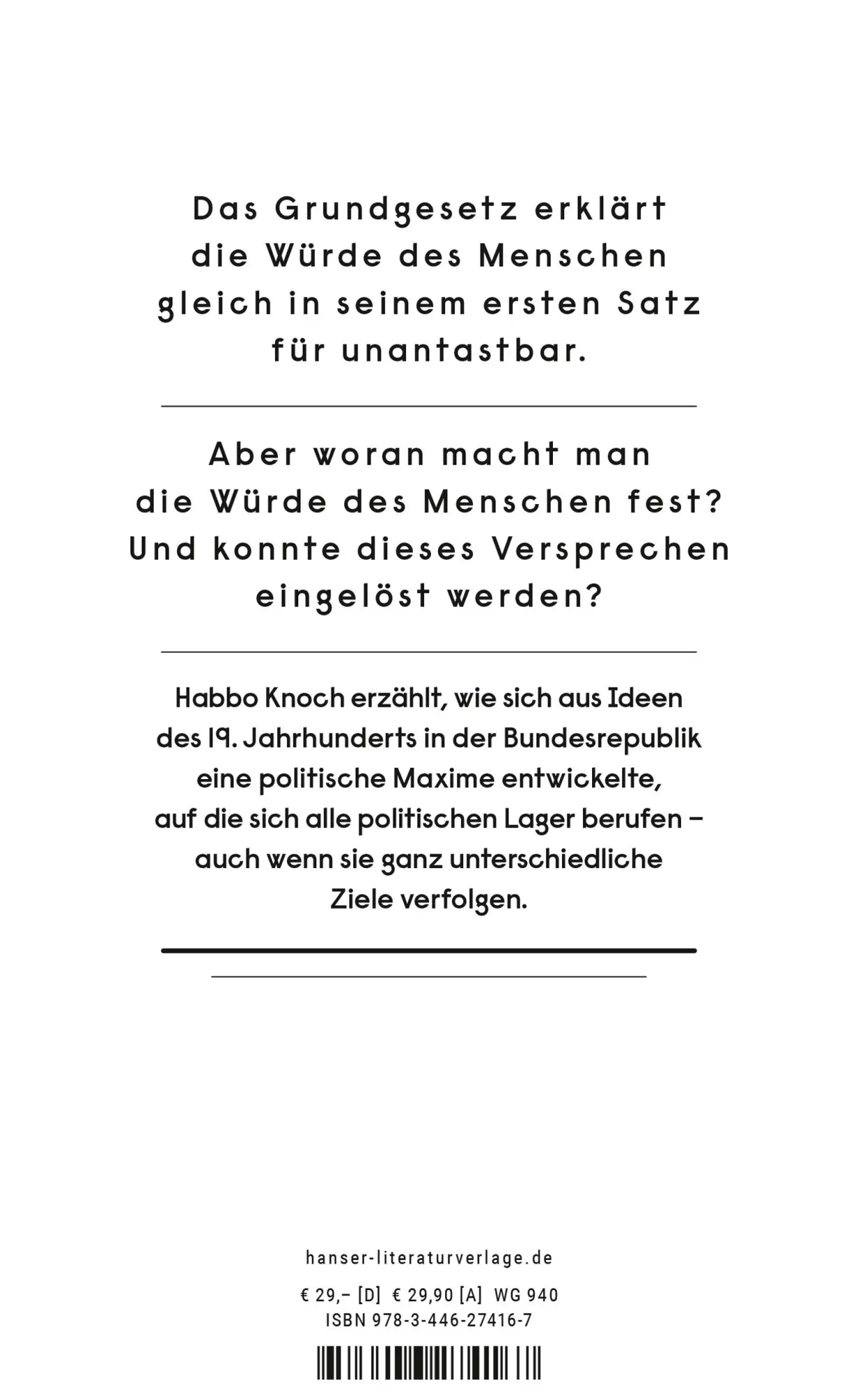 Bild: 9783446274167 | Im Namen der Würde | Eine deutsche Geschichte | Habbo Knoch | Buch