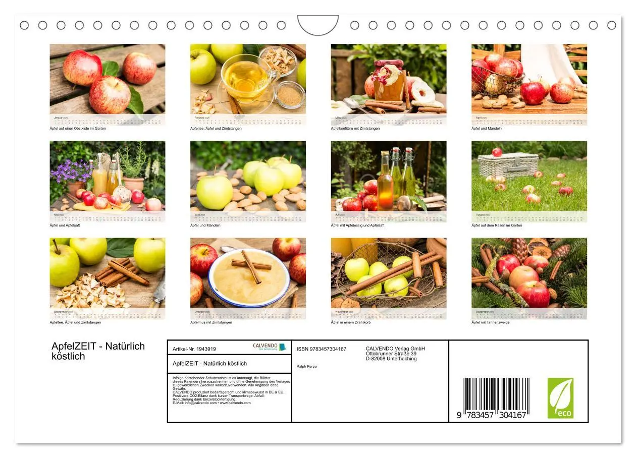 Bild: 9783457304167 | ApfelZEIT - Natürlich köstlich (Wandkalender 2026 DIN A4 quer),...