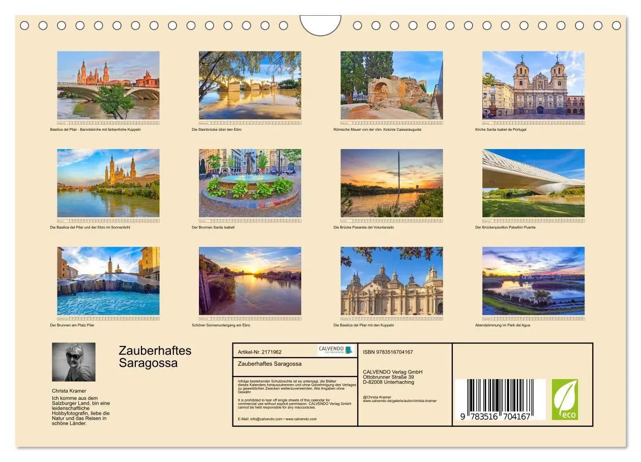 Bild: 9783516704167 | Zauberhaftes Saragossa (Wandkalender 2026 DIN A4 quer), CALVENDO...