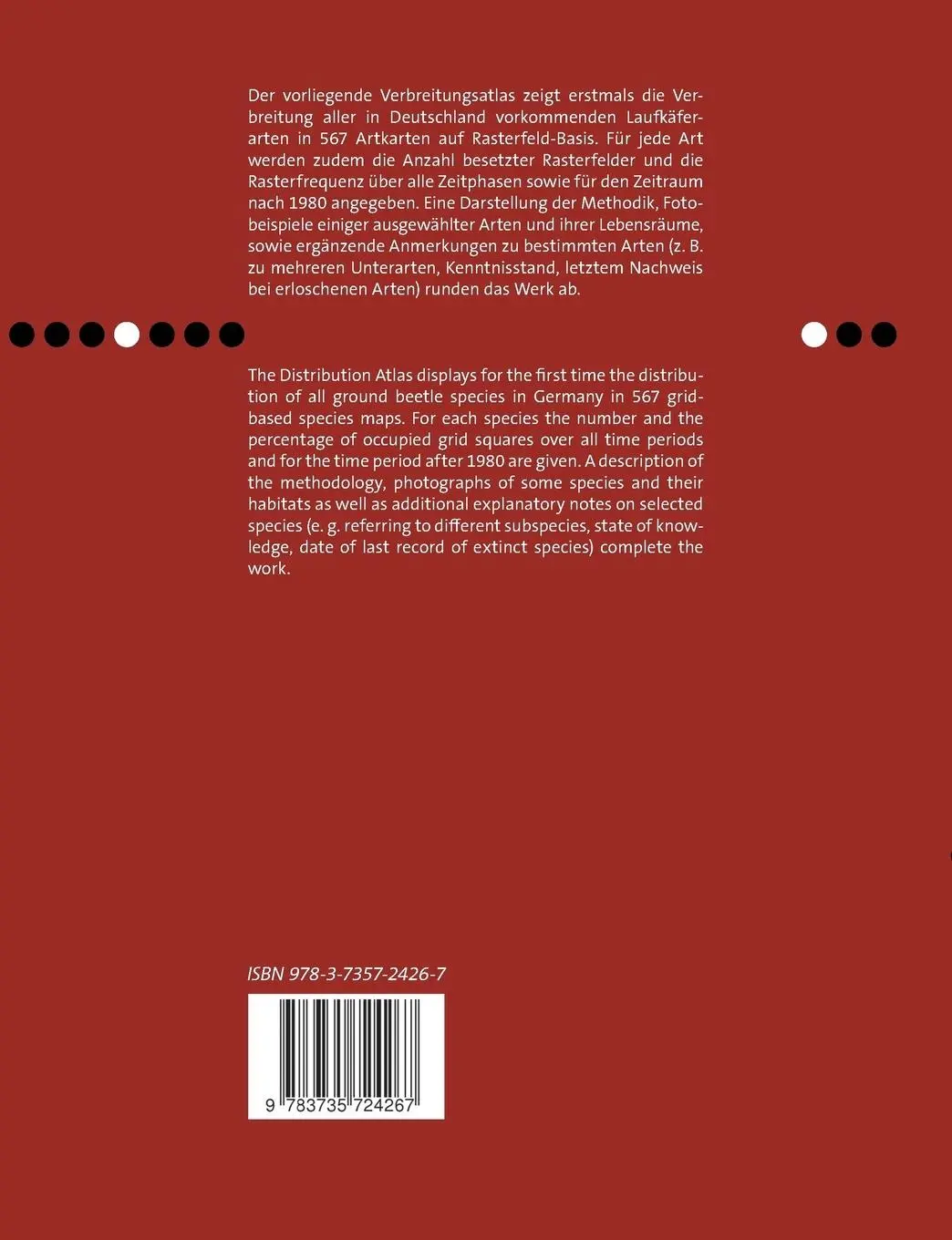 Rückseite: 9783735724267 | Verbreitungsatlas der Laufkäfer Deutschlands | Jürgen Trautner (u. a.)