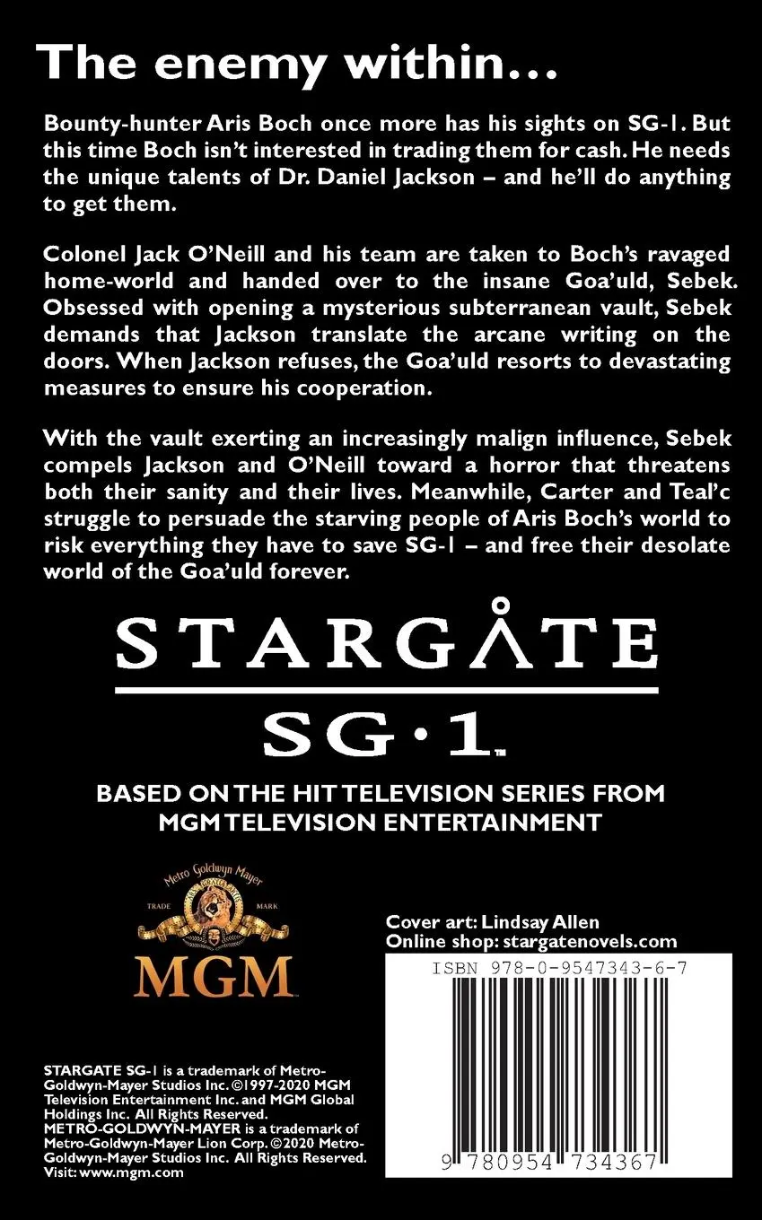 Rückseite: 9780954734367 | STARGATE SG-1 Siren Song | Holly Scott (u. a.) | Taschenbuch | 2020