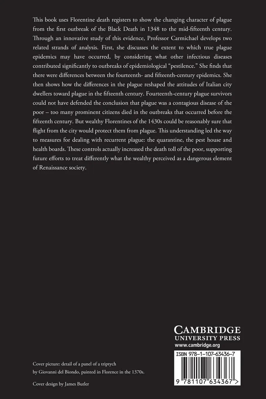 Rückseite: 9781107634367 | Plague and the Poor in Renaissance Florence | Ann G. Carmichael | Buch