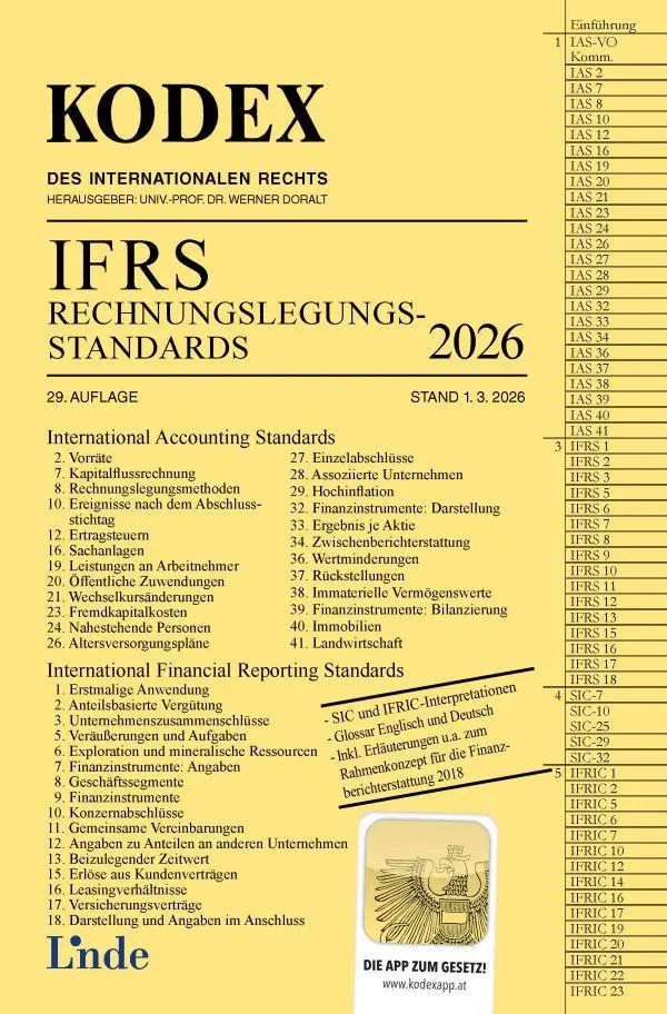 Cover: 9783714304367 | KODEX IFRS - Rechnungslegungsstandards 2026 | Alfred Wagenhofer | Buch