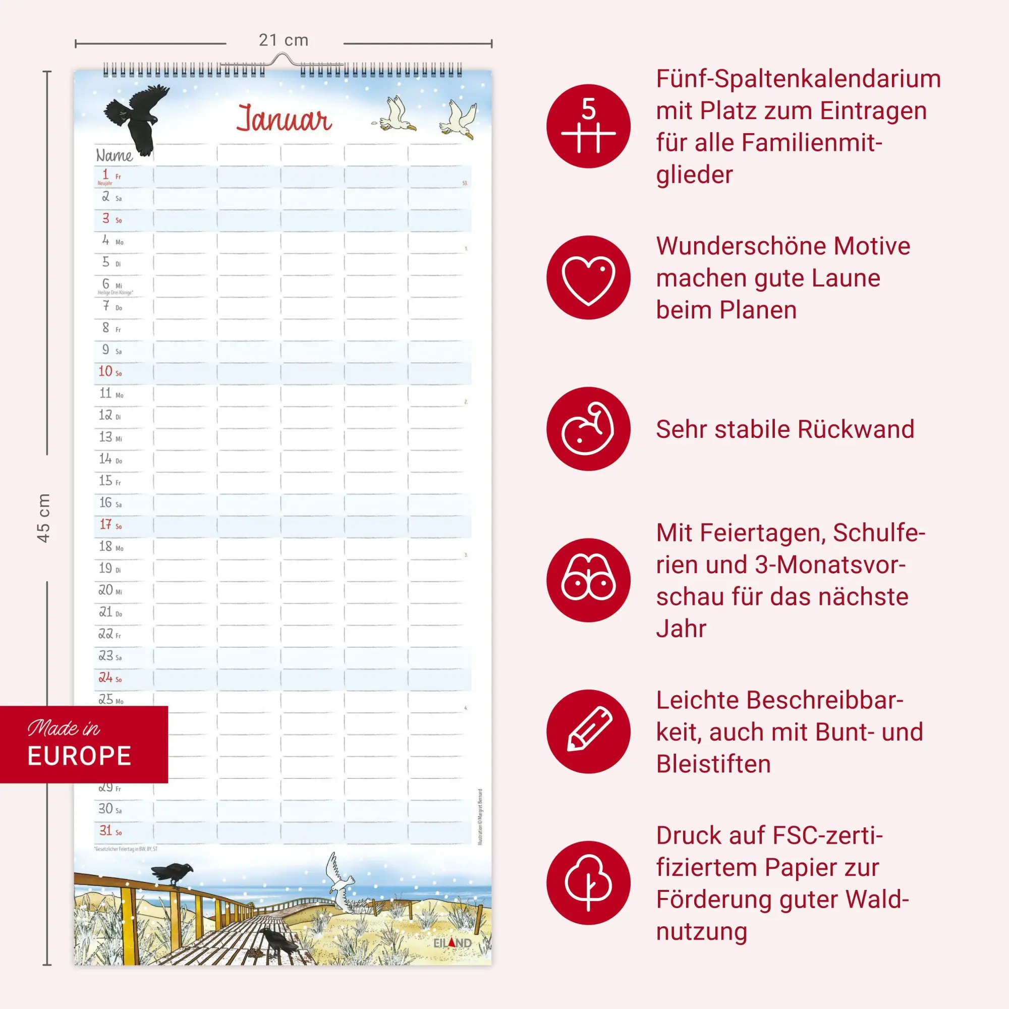 Bild: 9783964024367 | Der Sylter Familienplaner 2027 - Margret Bernard | Margret Bernard