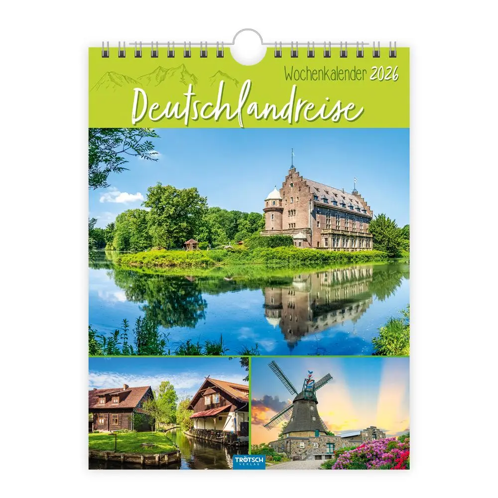 Cover: 9783988024367 | Trötsch Wochenkalender zum Hängen Deutschlandreise 2026 | Wandkalender