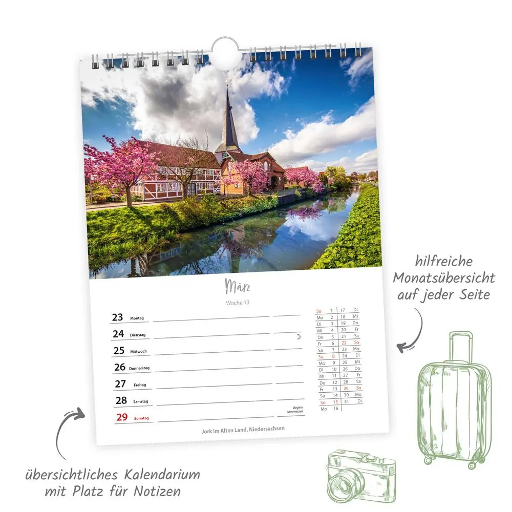 Bild: 9783988024367 | Trötsch Wochenkalender zum Hängen Deutschlandreise 2026 | Wandkalender