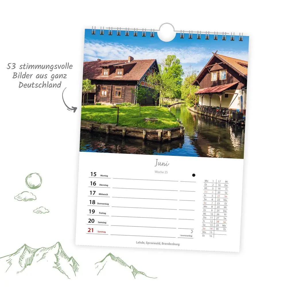 Bild: 9783988024367 | Trötsch Wochenkalender zum Hängen Deutschlandreise 2026 | Wandkalender