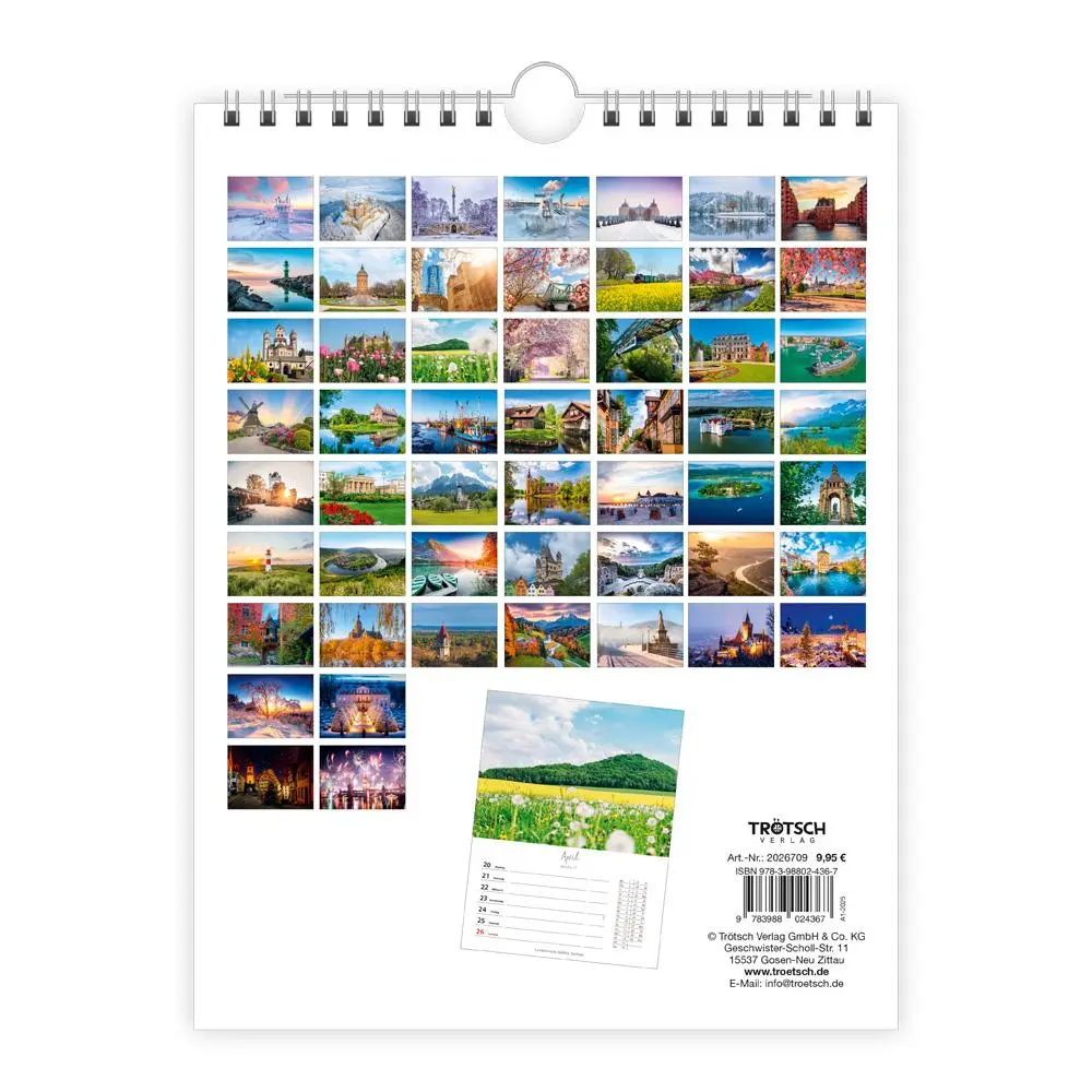 Bild: 9783988024367 | Trötsch Wochenkalender zum Hängen Deutschlandreise 2026 | Wandkalender