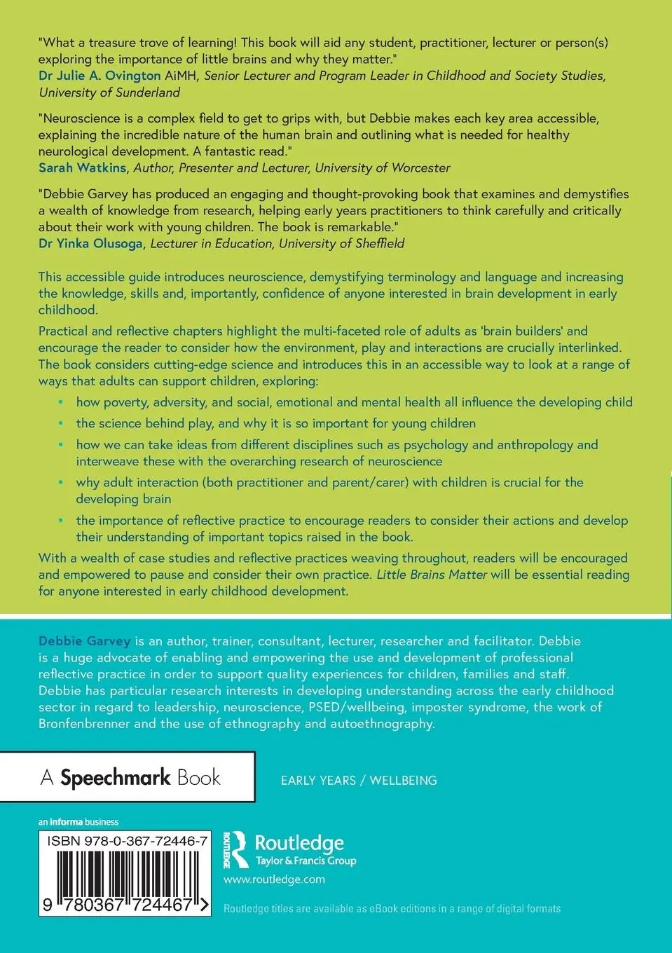 Rückseite: 9780367724467 | Little Brains Matter | Debbie Garvey | Taschenbuch | Englisch | 2023