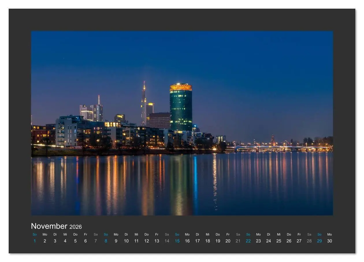 Bild: 9783457994467 | FRANKFURT - Nachtlichter 2026 (Wandkalender 2026 DIN A2 quer),...