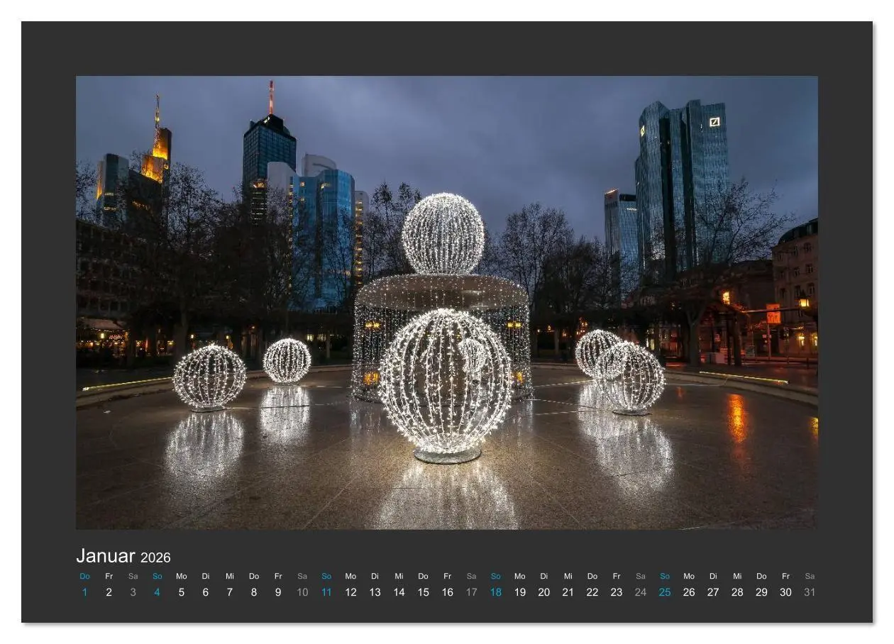 Bild: 9783457994467 | FRANKFURT - Nachtlichter 2026 (Wandkalender 2026 DIN A2 quer),...