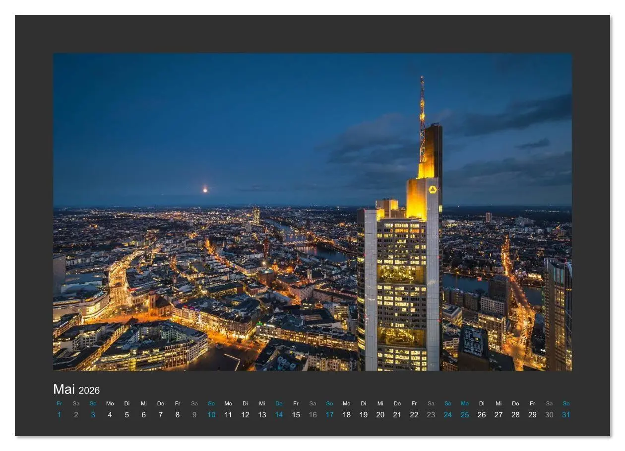 Bild: 9783457994467 | FRANKFURT - Nachtlichter 2026 (Wandkalender 2026 DIN A2 quer),...