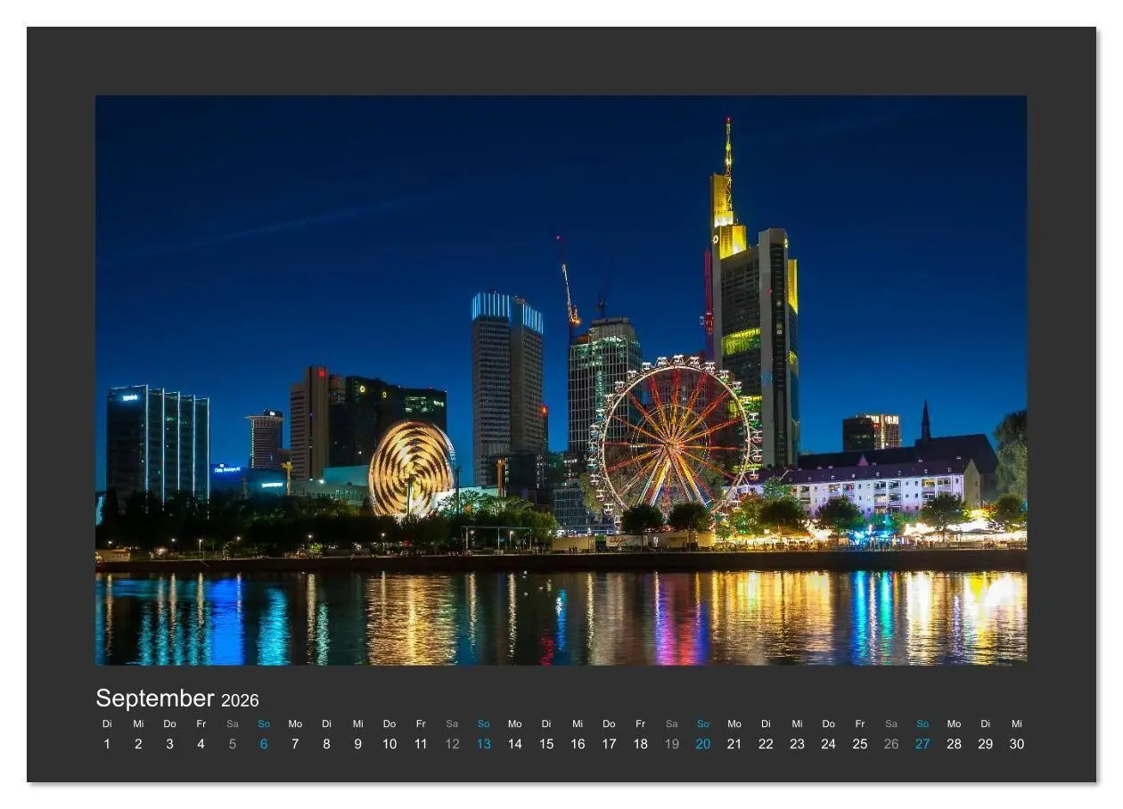 Bild: 9783457994467 | FRANKFURT - Nachtlichter 2026 (Wandkalender 2026 DIN A2 quer),...