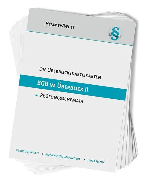 Cover: 9783968384467 | Die Überblickskarteikarten BGB im Überblick II - Nebengebiete | Box