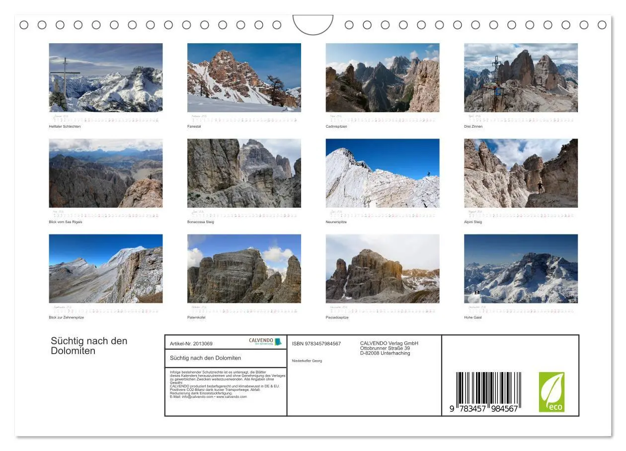 Bild: 9783457984567 | Süchtig nach den Dolomiten (Wandkalender 2026 DIN A4 quer),...