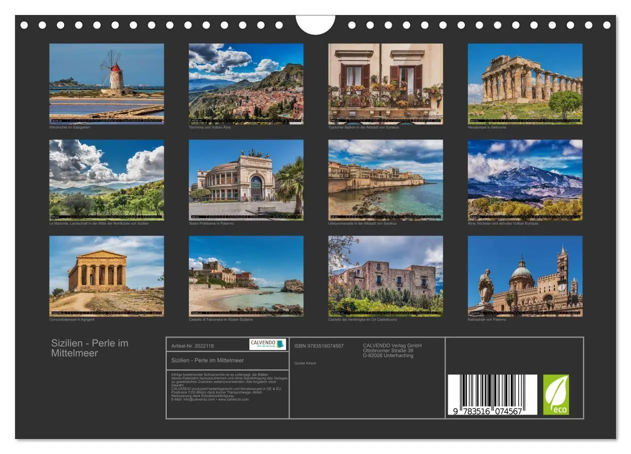 Bild: 9783516074567 | Sizilien - Perle im Mittelmeer (Wandkalender 2026 DIN A4 quer),...