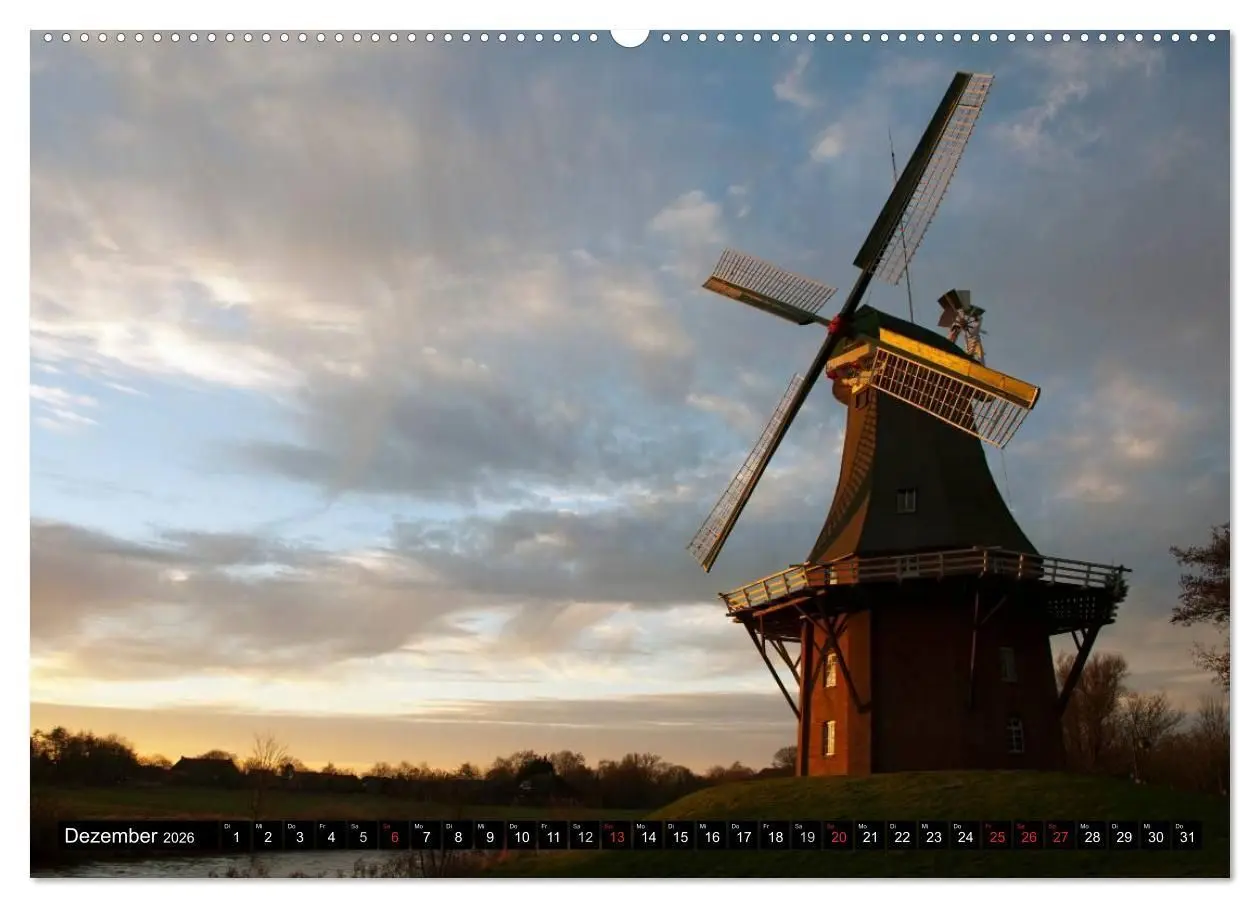 Bild: 9783516144567 | Windmühlen in Deutschland (Wandkalender 2026 DIN A2 quer), CALVENDO...