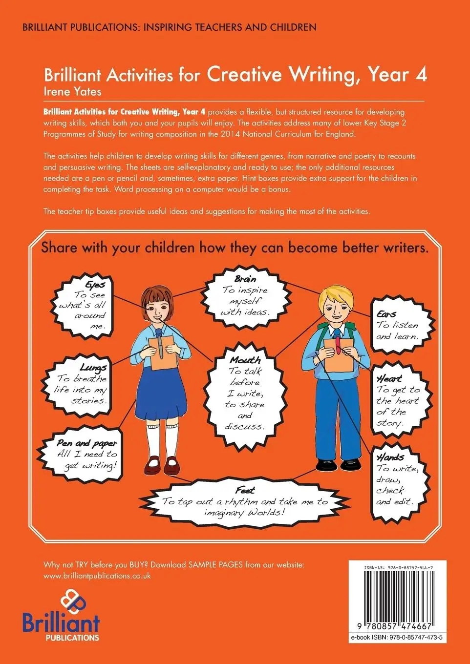 Rückseite: 9780857474667 | Brilliant Activities for Creative Writing, Year 4-Activities for...