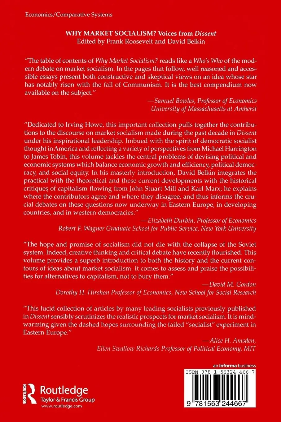 Rückseite: 9781563244667 | Why Market Socialism? | Voices from Dissent | Frank Roosevelt (u. a.)