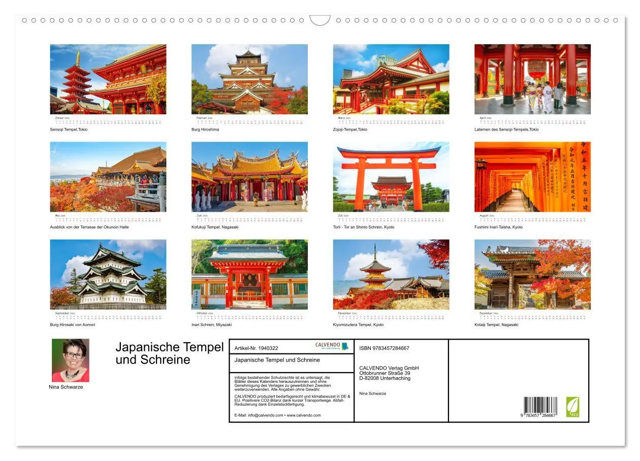 Bild: 9783457284667 | Japanische Tempel und Schreine (Wandkalender 2026 DIN A2 quer),...