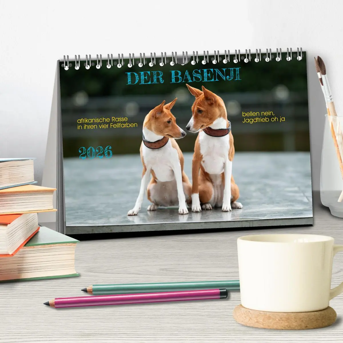 Bild: 9783457354667 | Der Basenji (Tischkalender 2026 DIN A5 quer), CALVENDO Monatskalender