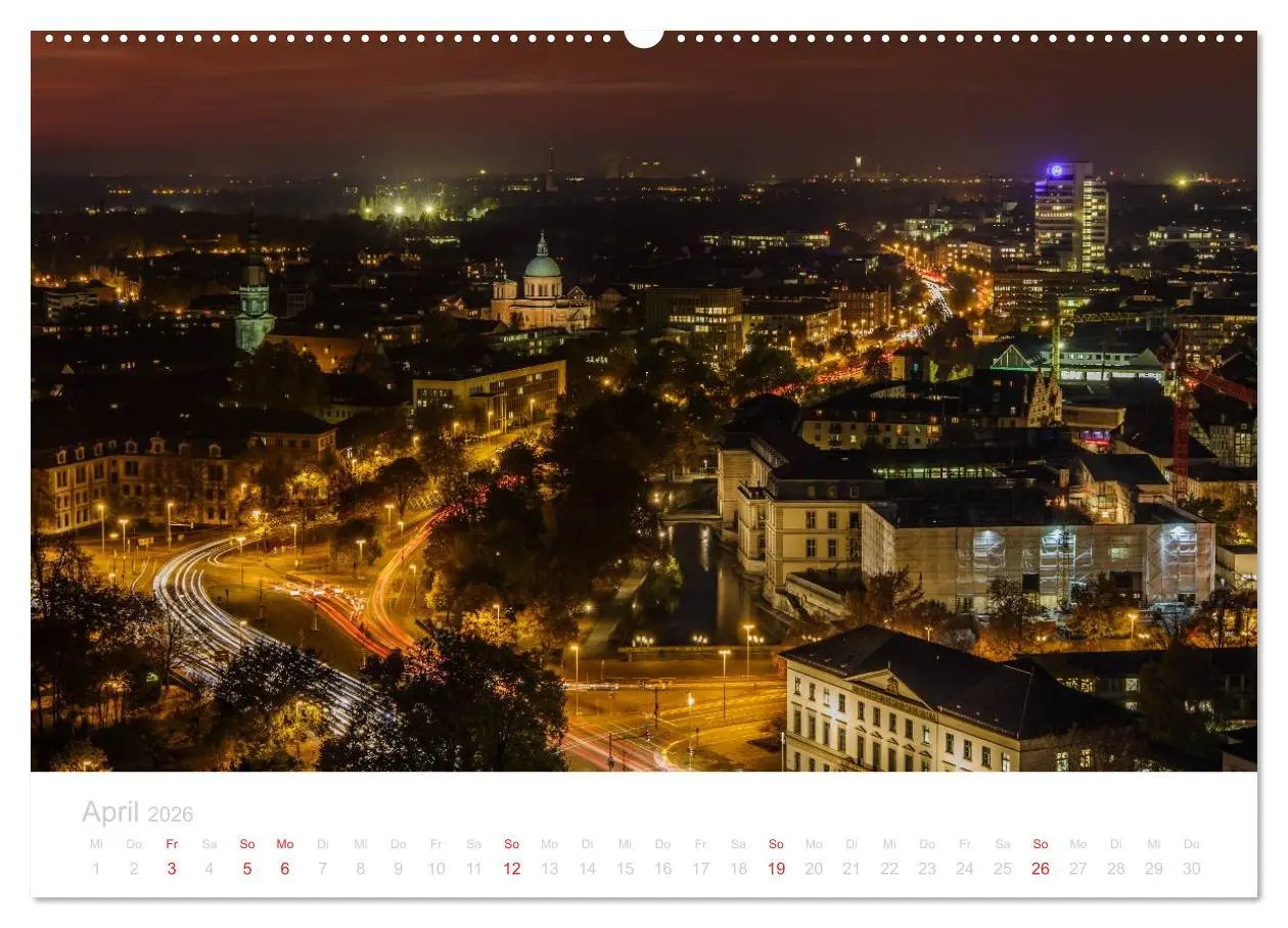 Bild: 9783457974667 | Hannover bei Nacht (Wandkalender 2026 DIN A2 quer), CALVENDO...