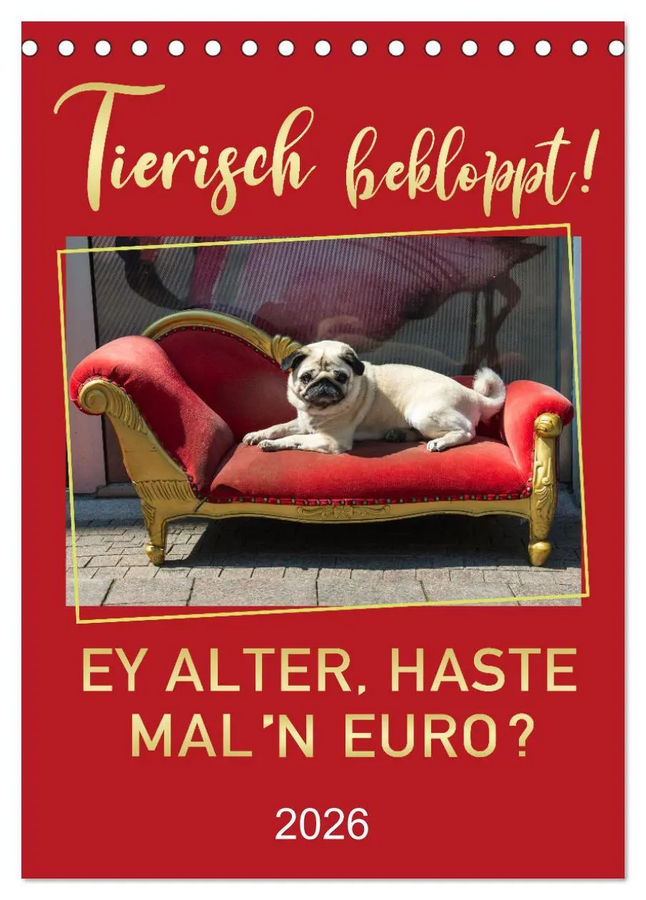 Cover: 9783516374667 | Tierisch bekloppt! (Tischkalender 2026 DIN A5 hoch), CALVENDO...