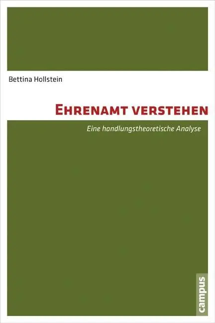 Cover: 9783593504667 | Ehrenamt verstehen | Eine handlungstheoretische Analyse | Hollstein