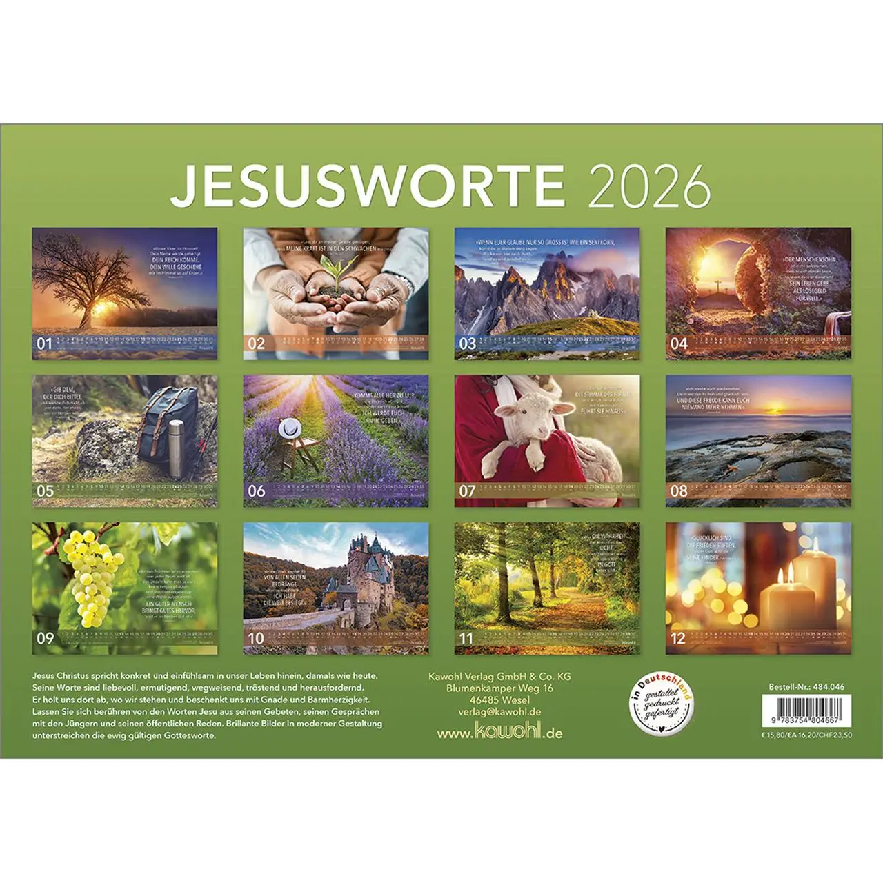 Bild: 9783754804667 | Jesus Worte 2026 | Wegweisende Worte und brillante Bilder | Kalender