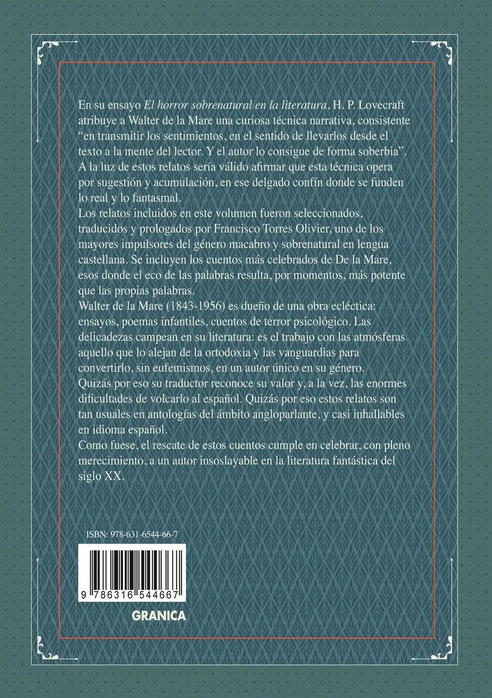 Rückseite: 9786316544667 | Cuentos Escogidos de Walter De La Mare | Walter De La Mare | Buch