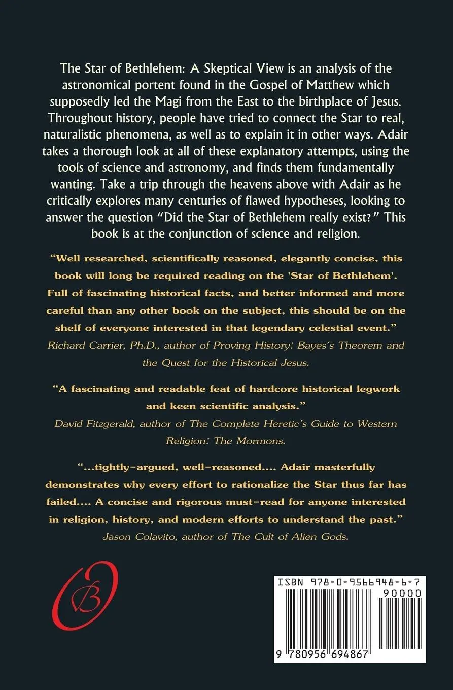 Rückseite: 9780956694867 | The Star of Bethlehem | A Skeptical View | Aaron Adair | Taschenbuch