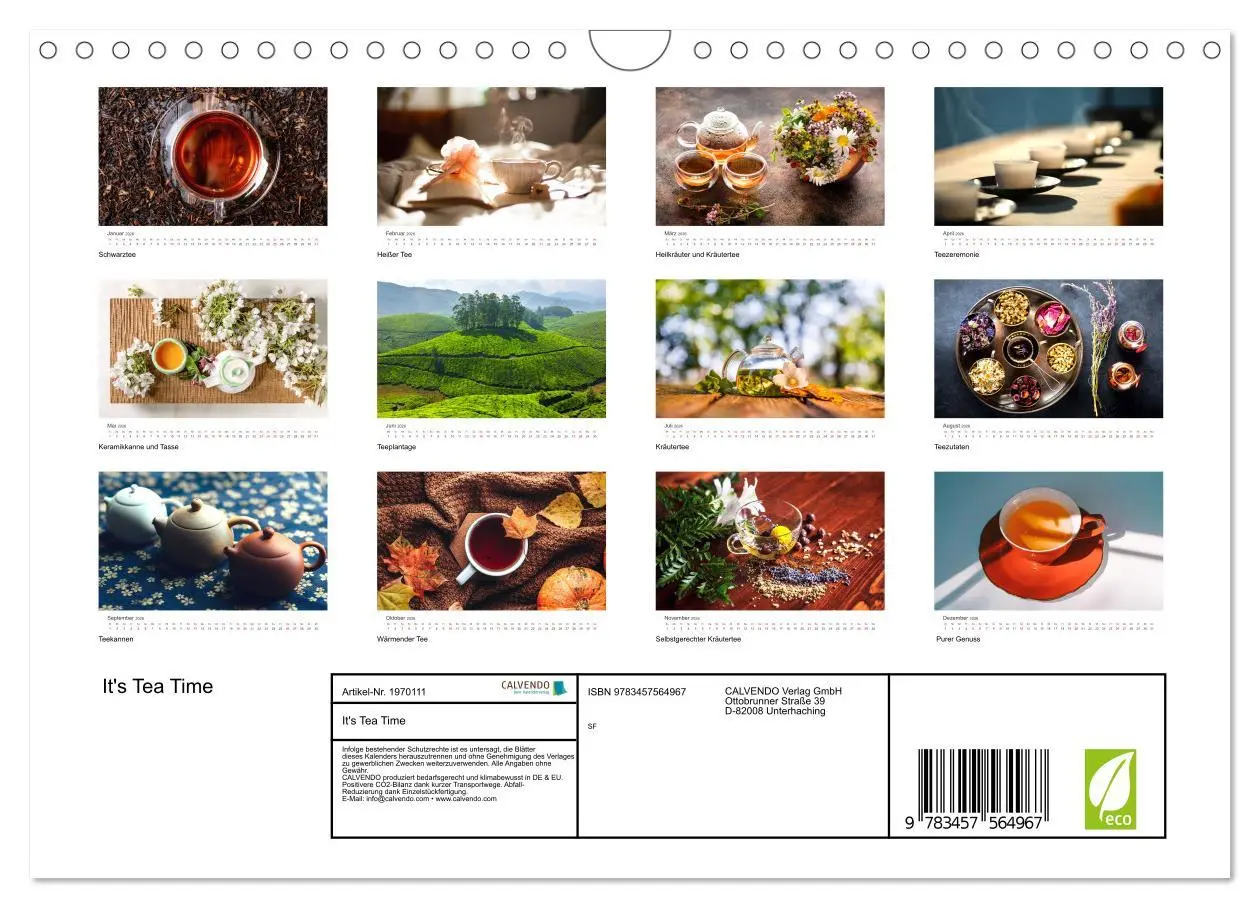 Bild: 9783457564967 | It's Tea Time (Wandkalender 2026 DIN A4 quer), CALVENDO Monatskalender