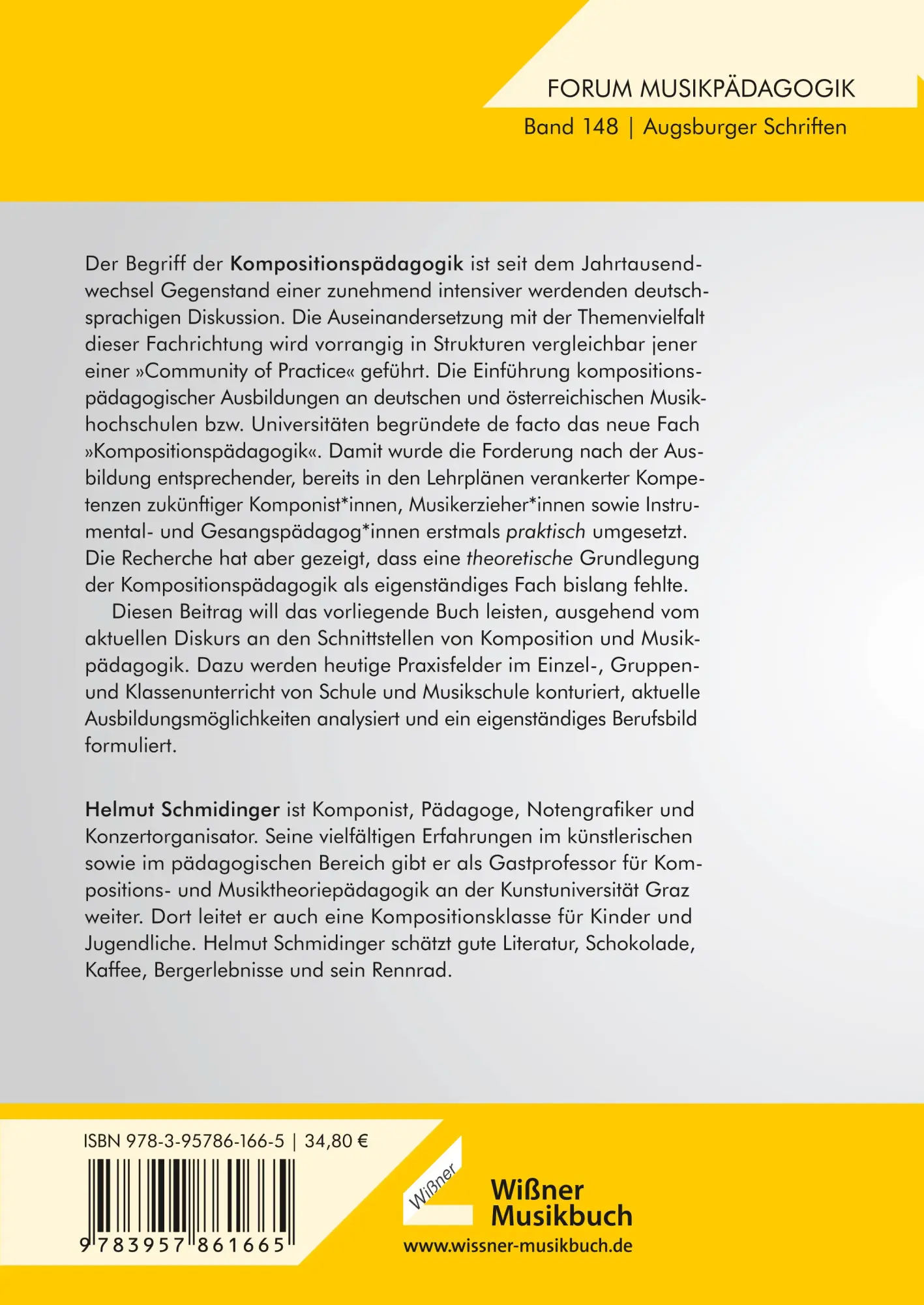 Rückseite: 9783990944967 | Kompositionspädagogik | Helmut Schmidinger | Taschenbuch | 310 S.