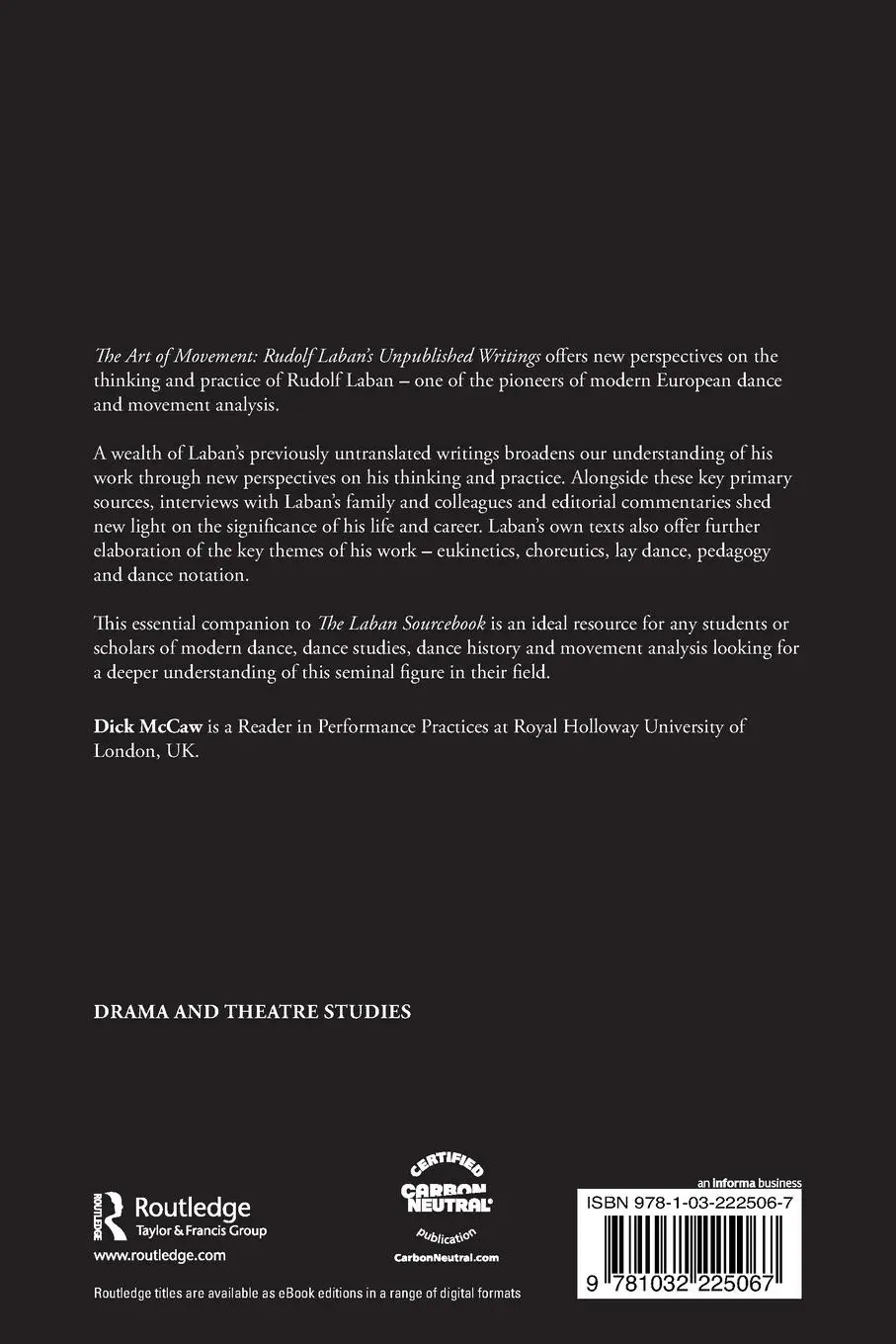 Rückseite: 9781032225067 | The Art of Movement | Rudolf Laban's Unpublished Writings | Dick Mccaw