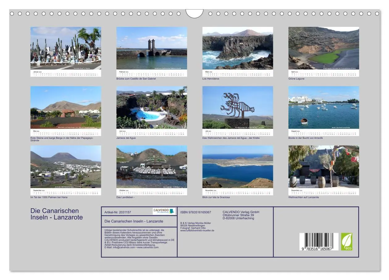 Bild: 9783516165067 | Die Canarischen Inseln - Lanzarote (Wandkalender 2026 DIN A3 quer),...
