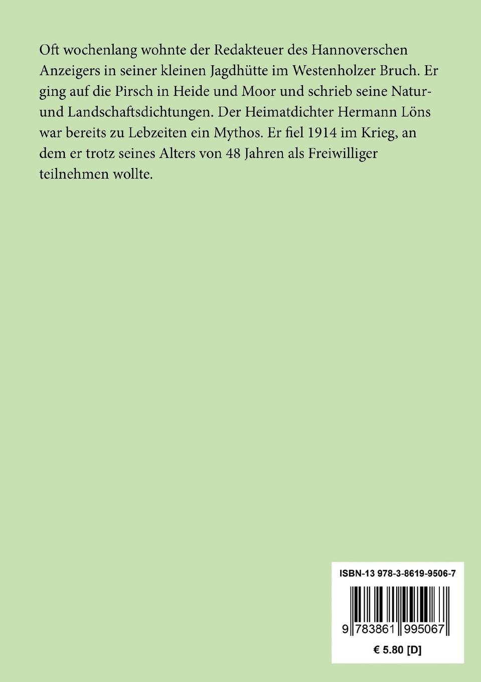 Rückseite: 9783861995067 | Der letzte Hansbur | Ein Bauernroman aus der Lüneburger Heide | Löns