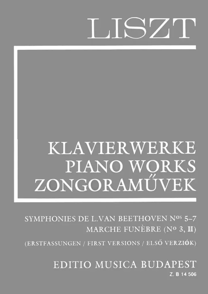 Cover: 9790080145067 | Symphonies de Beethoven No. 3,5,6,7 | Franz Liszt | EMB Liszt Works