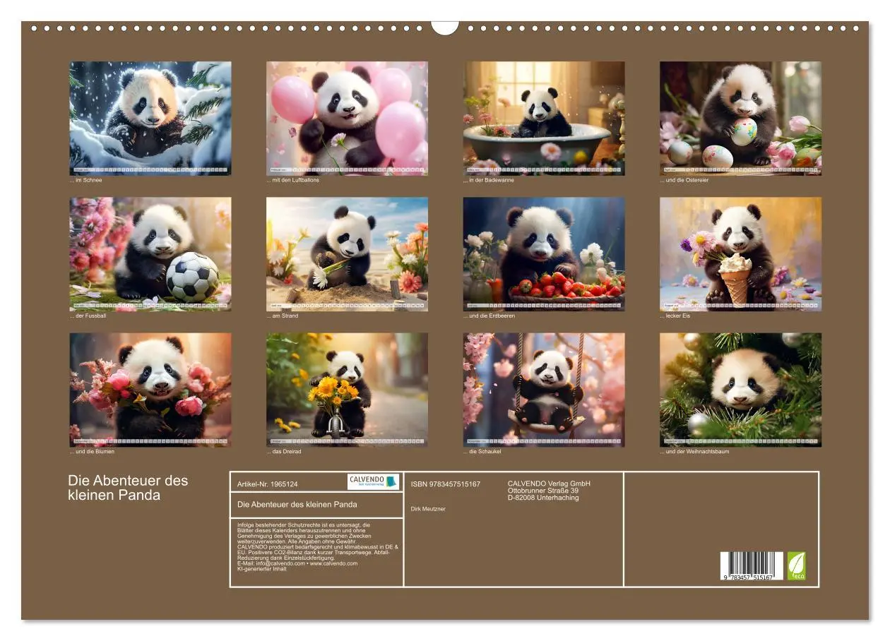Bild: 9783457515167 | Die Abenteuer des kleinen Panda (Wandkalender 2026 DIN A2 quer),...