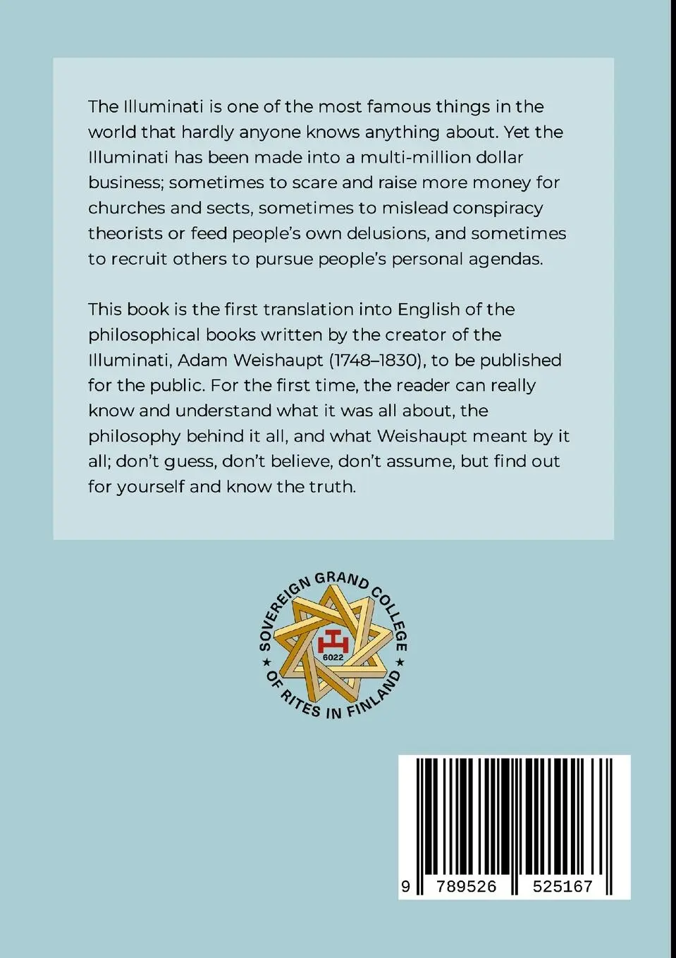 Rückseite: 9789526525167 | About the Horrors of Death | A Philosophical Speech | Adam Weishaupt
