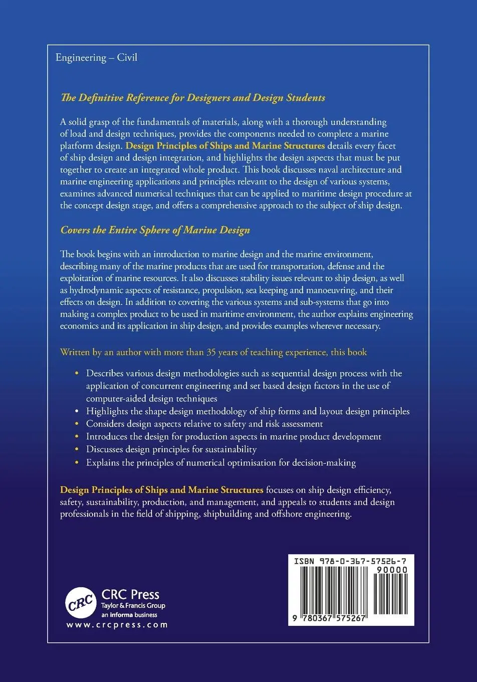 Rückseite: 9780367575267 | Design Principles of Ships and Marine Structures | Misra | Taschenbuch