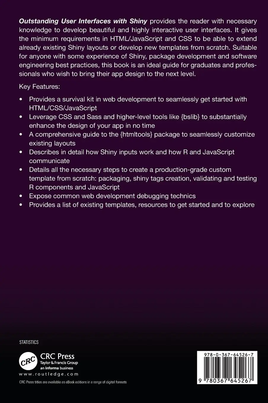 Rückseite: 9780367645267 | Outstanding User Interfaces with Shiny | David Granjon | Buch | 2022